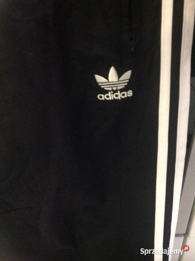 Spodnie Nylonowe Męskie Adidas L Trzy Paski Nowa Sól