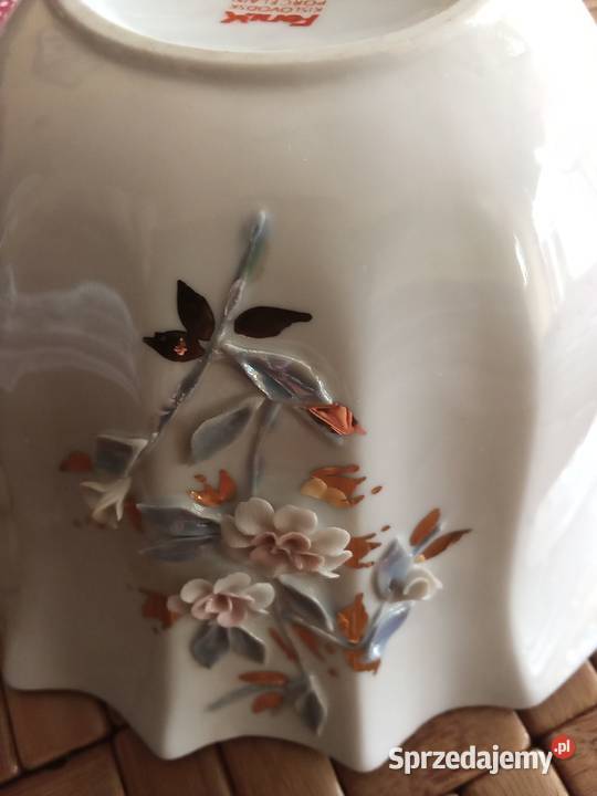 Prl bomboniera iryzowany cienka porcelana Fenix