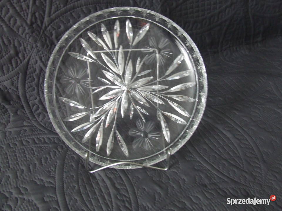 Kryształowa patera z podstawką Misa duża Misa Oborniki Śląskie