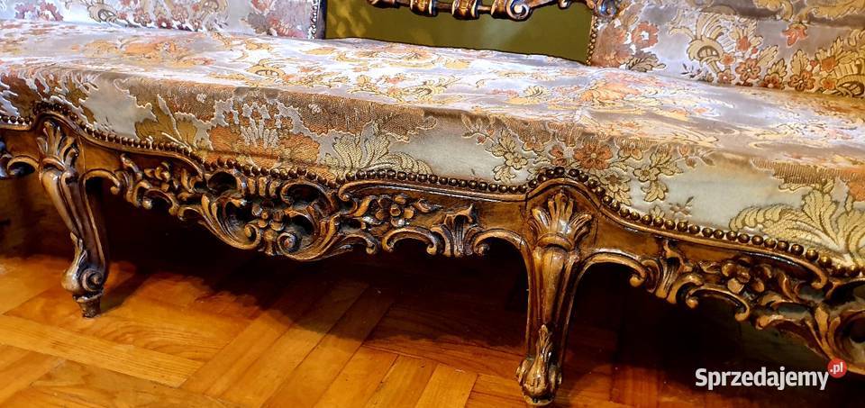 Wypoczynek Ludwik barok Przepiękny Sofa kanapa tkanina