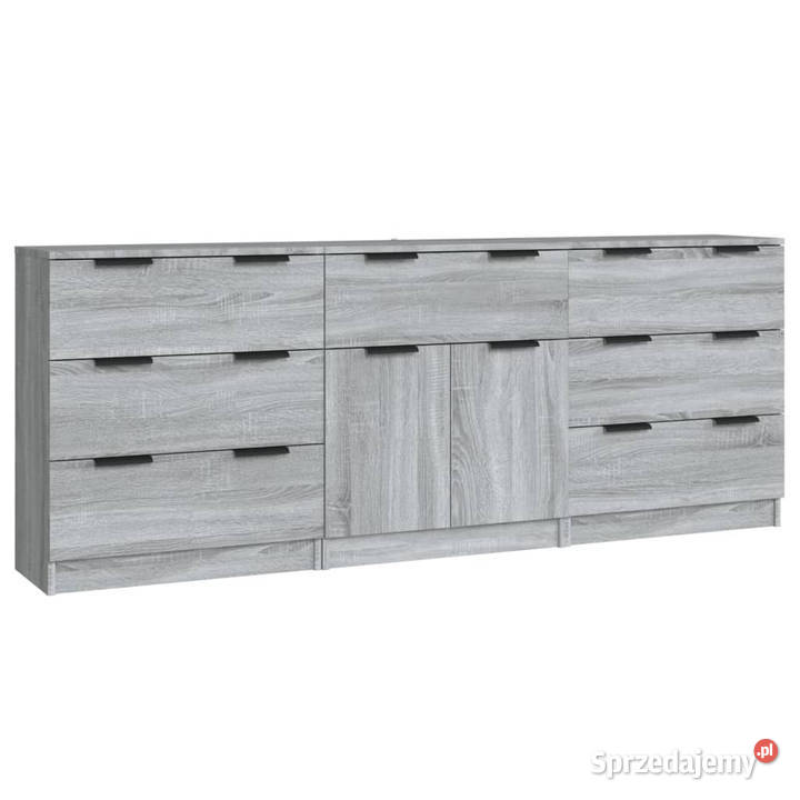 Szafki 3 szary dąb sonoma materiał Warszawa