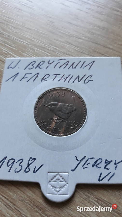 1 Farthing 1938 r Jerzy VI WBrytania około Konin sprzedam
