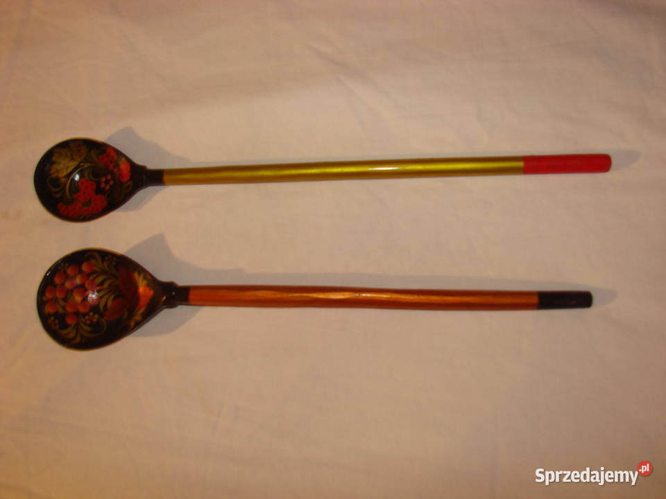 Chochłoma długa drewniana łyżka pomorskie Pruszcz Gdański