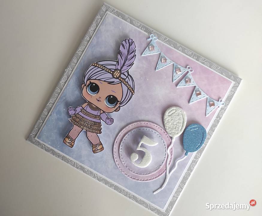 Kartka urodzinowa ręcznie robiona dziewczynki Łódź