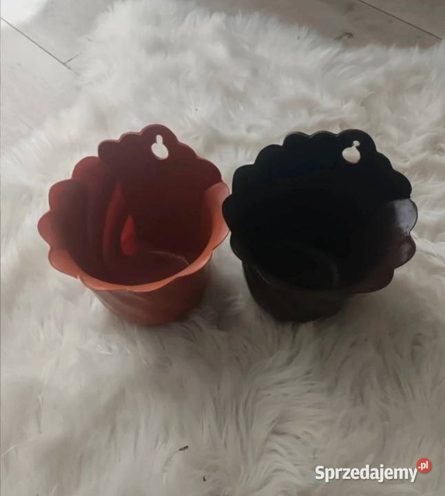 Doniczki na kwiaty zwisające 2 sztuki brązowe brązowy