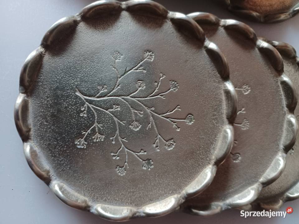 Komplet sześciu pięknych sygnowanych talerzyków Poznań