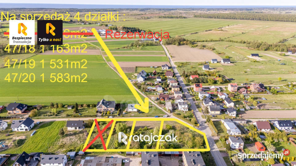 Działka Wierzchucino Kapitańska 1531m2 szambo