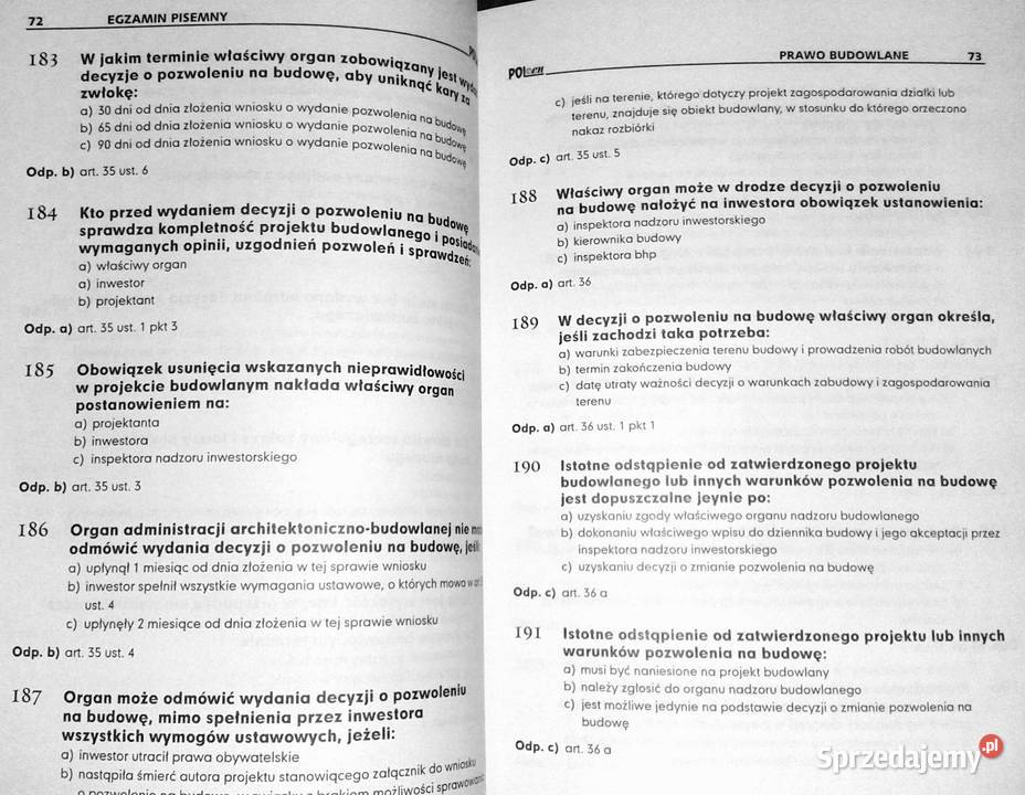 Pytania i testy egzaminacyjne na uprawnienia Chełm sprzedam