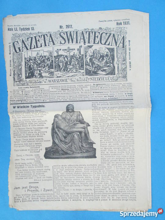 13 Gazeta Świąteczna wydania 1931 Bezpłatna Skierbieszów