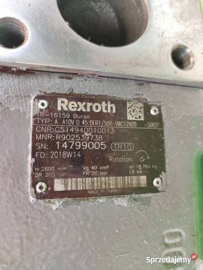 Pompa hydrauliczna Rexroth R902539738 Fendt 824 Wilkowo
