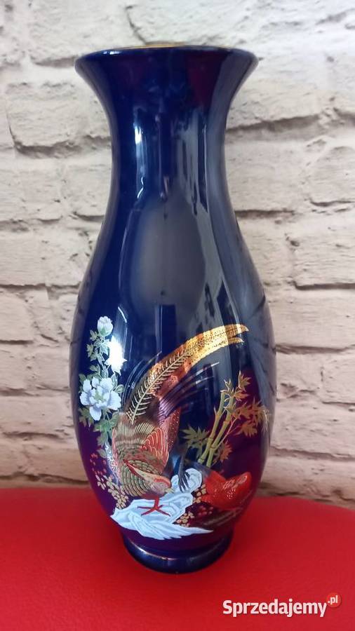 Wazon kobaltowy zdobiony złotem mazowieckie sprzedam