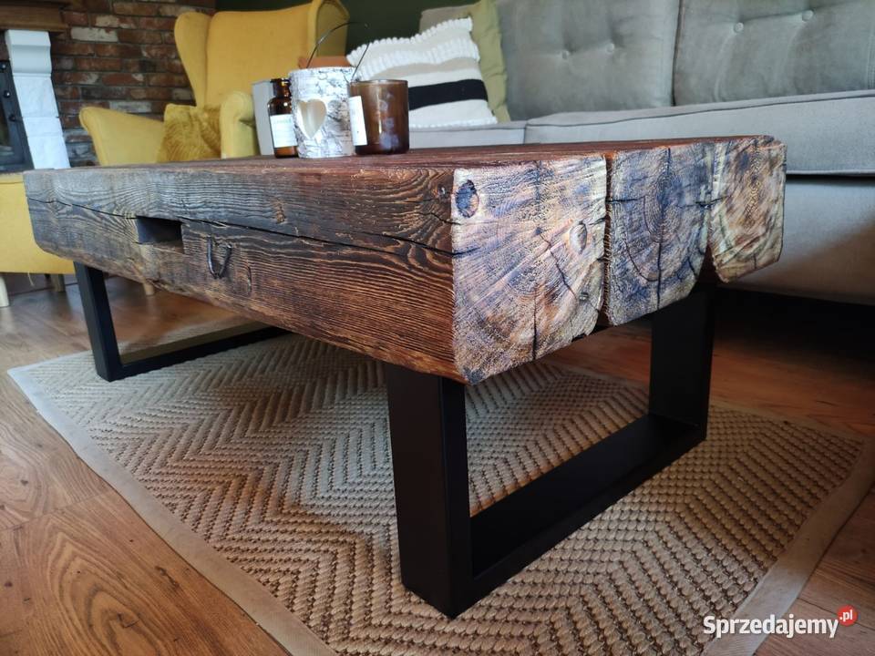 Stoł z bali loft industrial 120cm Woźniki