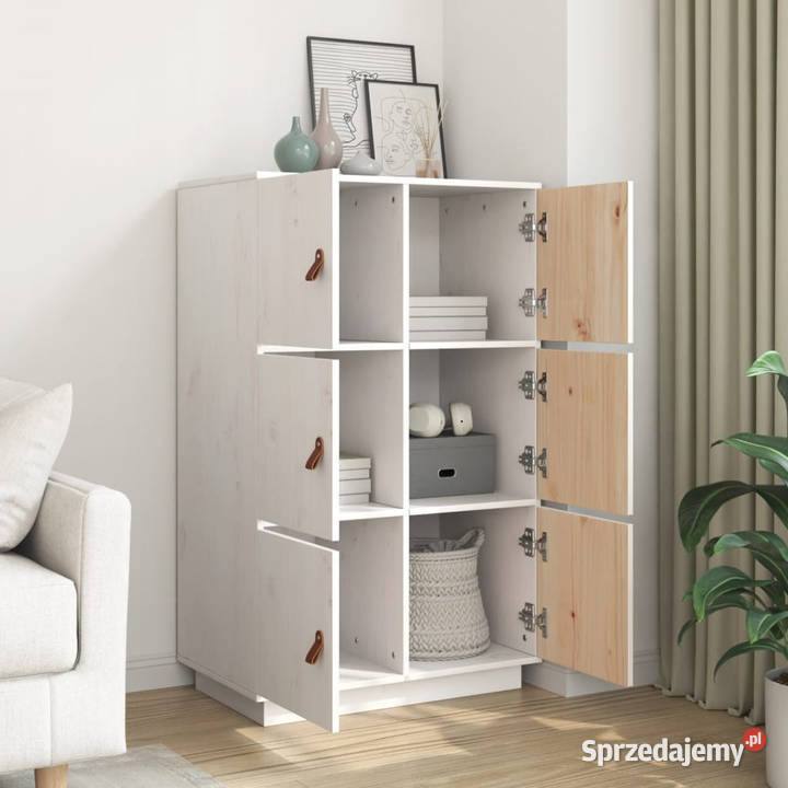 Szafka biała 67x40x1085 lite drewno sosnowe Pozostałe
