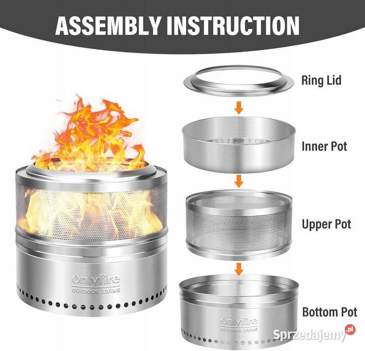 Bezdymne palenisko palone drewnem stal Myszyniec