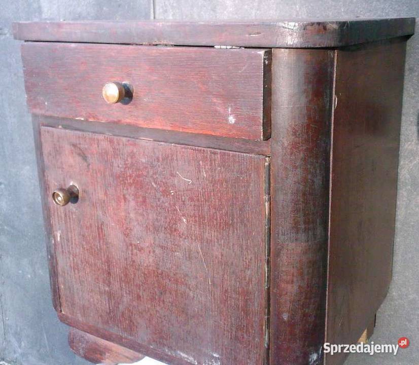 Zabytkowa szafeczka szafka nocna ocalona z śląskie Knurów sprzedam