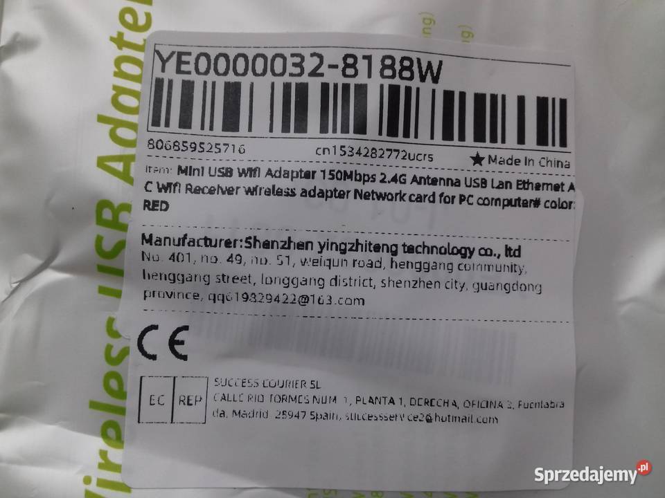 Mini USB WiFi Adapter RTL8188 150Mbps karta Bydgoszcz