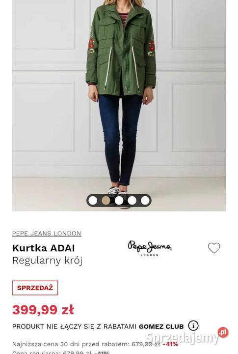 Kurtka parka katana Pepe Jeans r SM haftowane Rzeszów sprzedam