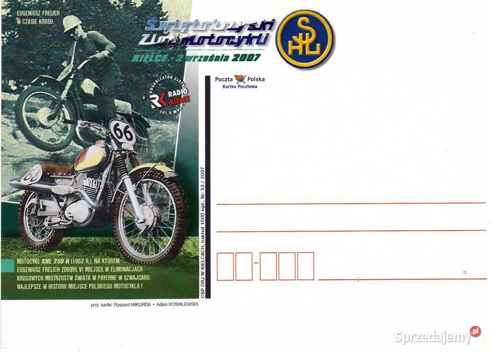 KARTKA POCZTOWA MOTOCYKL SHL 250 R Krynki sprzedam