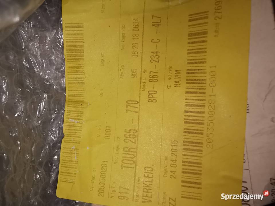 A AUDI A3 8P LIFT OSŁONA SŁUPKA PRAWA 8P0867234C Luzino