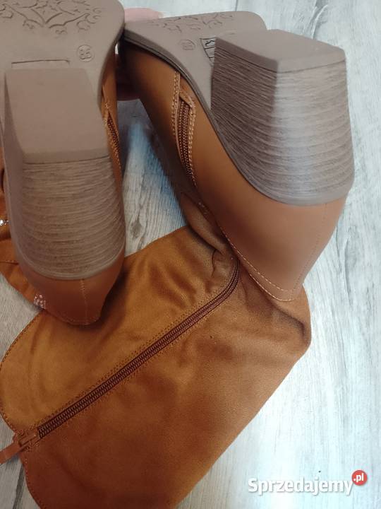 3839 Brązowe bogato zdobione Kozaki kowbojki Kraków