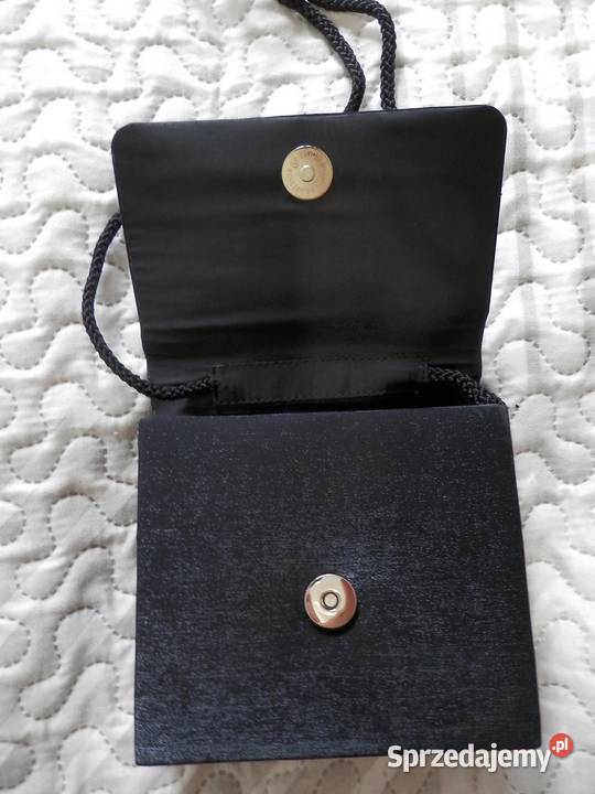 Torebka Kopertówka Wieczorowa Imprezowa Czarna Łomża