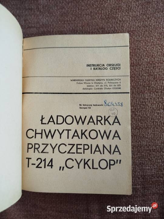 Katalog części i instrukcja obsługi ładowarka
