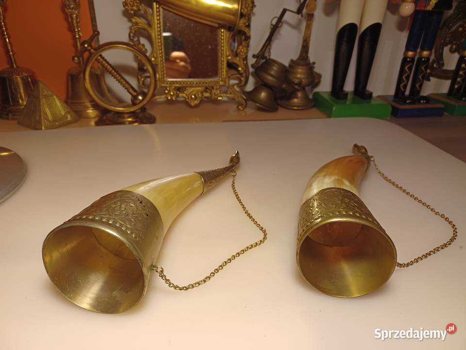 Piękny róg okuty mosiądzem wielkopolskie Poznań