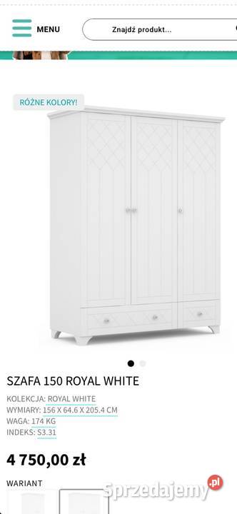 Szafa Meblik Royal White Łomża sprzedam