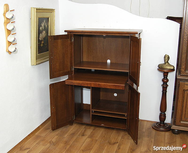 SEKRETARZYK SEKRETERA BIURKO SZAFKA KOMPUTER DĄB Świdnica