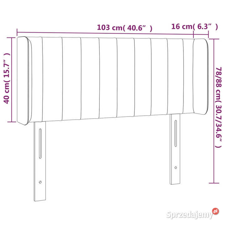 Zagłówek do łóżka z LED czarny 103x16x7888 Warszawa