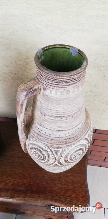 Wazon ceramiczny gliniany dzban z uchem na Wyposażenie wnętrz Garwolin