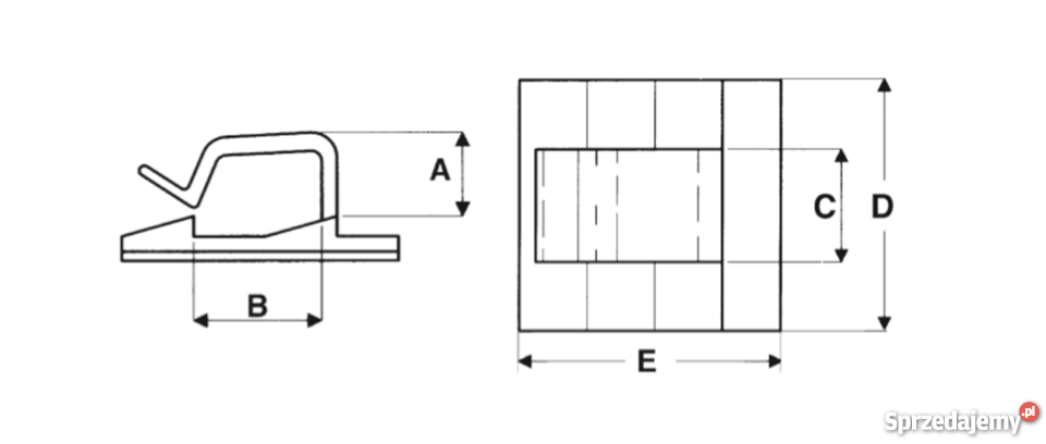 Uchwyt samoprzylepny zacisk kablowy śr145mm 10