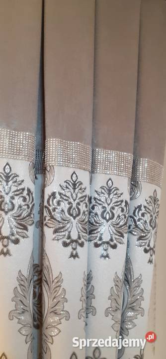 Zasłony blackout srebrny ornament Mława sprzedam