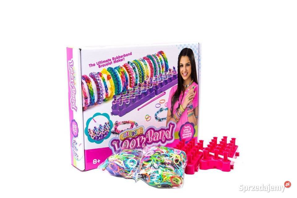 Zestaw kolorowych gumek z krosnem LOOM BAND Poznań