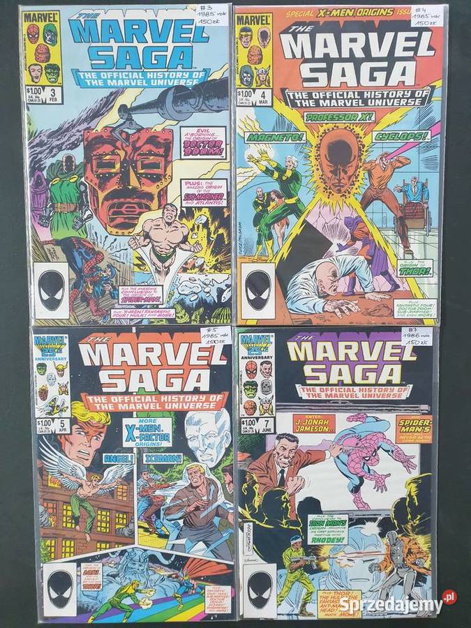 Marvel Saga zestaw 4 komiksów Marvel USA 1985 Gdynia