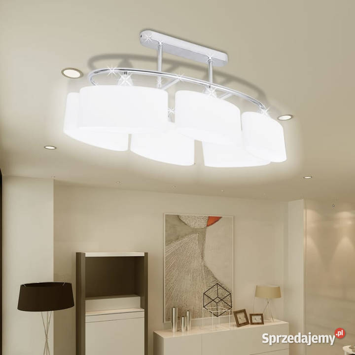 Nowoczesna lampa sufitowa elipsa żarówki 6xE14 mazowieckie Warszawa