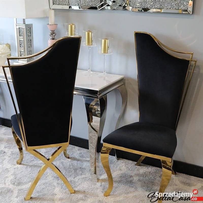 Krzesło glamour Queen Gold Jadalnia Salon Warszawa