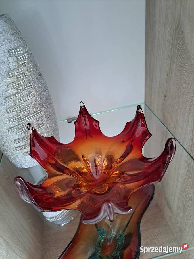 Szkło Kolorowe Patera Lata 60te 70te Szkło mazowieckie Radom sprzedam