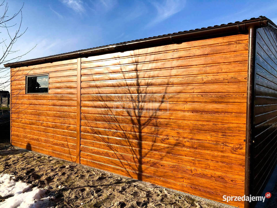 Garaż blaszany 55x6 Brama Drzwi 2x okno Rynny Nysa