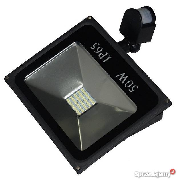 NAŚWIETLACZ LED 50W CZUJNIK RUCHU IP65 LAMPA SMD