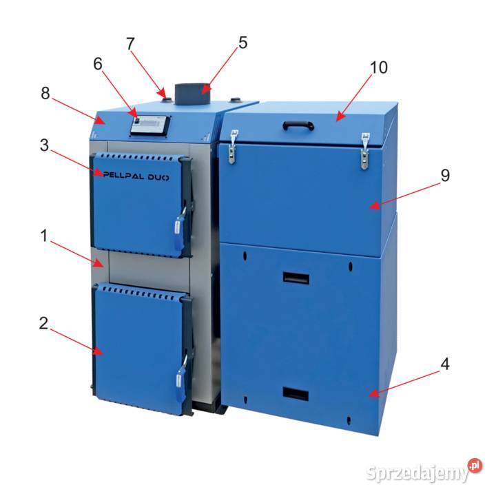 Piec na pellet PellPal DUO 14 kW z podajnikiem Pleszew