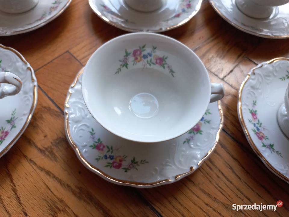 Zabytkowa porcelana z Wałbrzycha zestaw kawowy Piastów