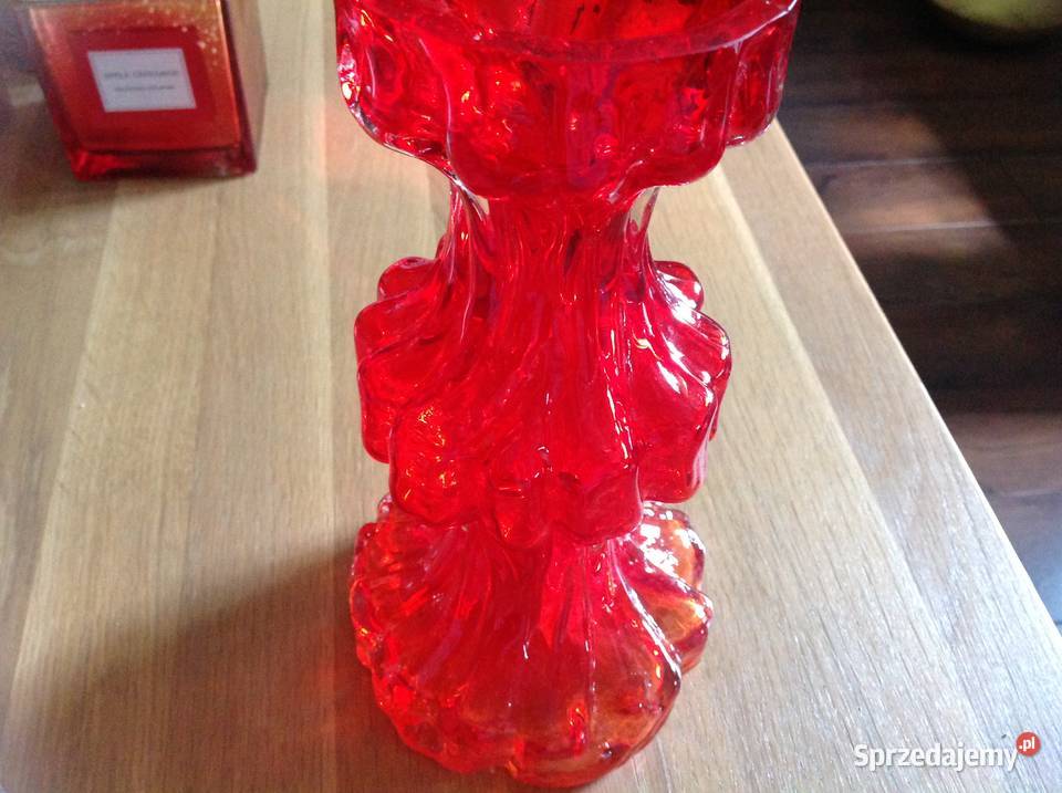 Czerwony Rubinowy Wazon INGRID GLAS Szkło lubuskie Nowa Sól sprzedam