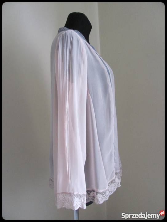 Bluzka mgiełka z koronką półprzezroczysta różowy mazowieckie Płock