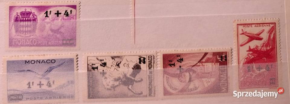 MONACO 1945r POCZTA LOTNICZA wklęsłodruk łódzkie Radomsko sprzedam