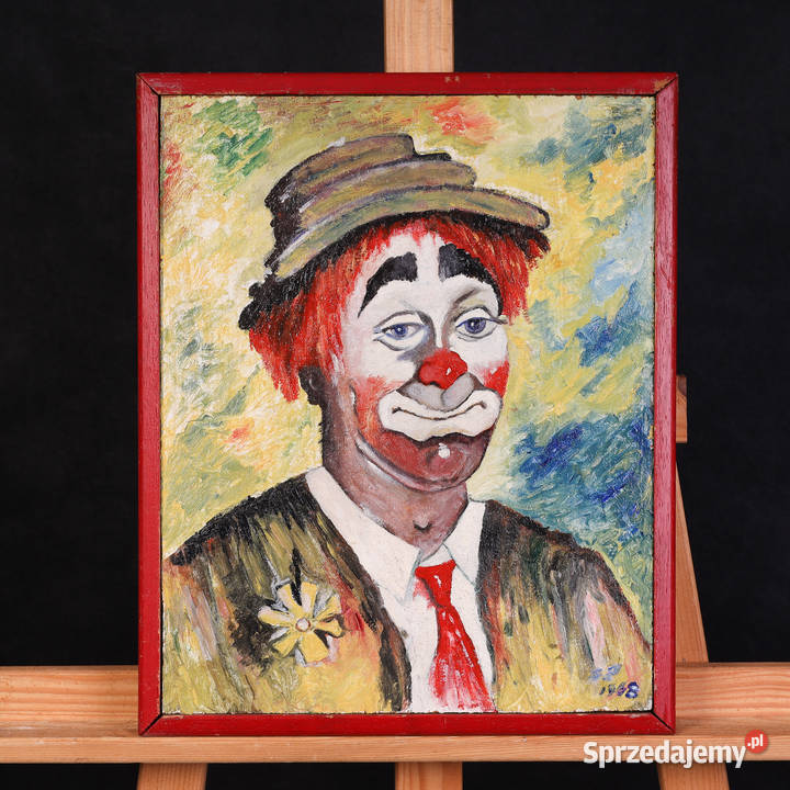 ARTexpert Obraz na płycie portret klamun Antyki, Sztuka, Kolekcje Dobrzany