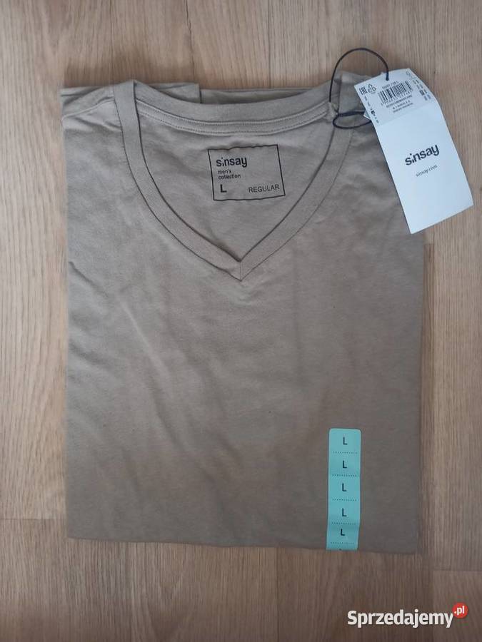 beżowy tshirt męski Sinsay Olkusz sprzedam