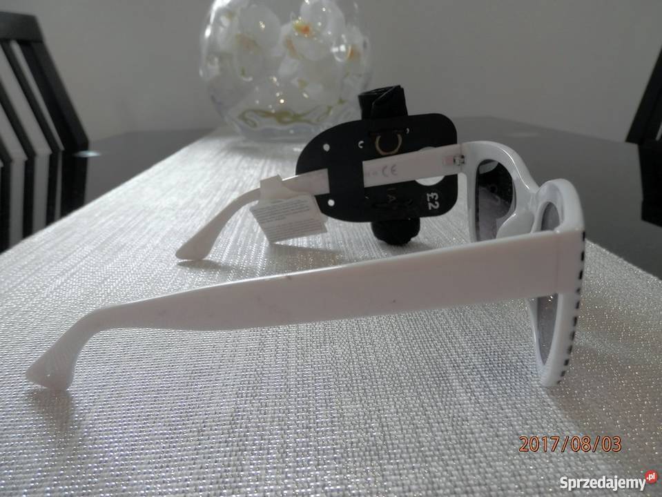 Okulary Przeciwsłoneczne Graficzne Białe Czarne podlaskie Łomża