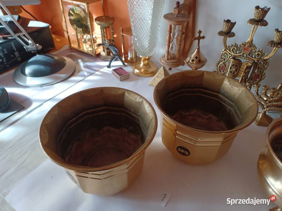 Komplet dwóch mosiężnych pięknych donic Kolekcja Pozostałe wielkopolskie Poznań
