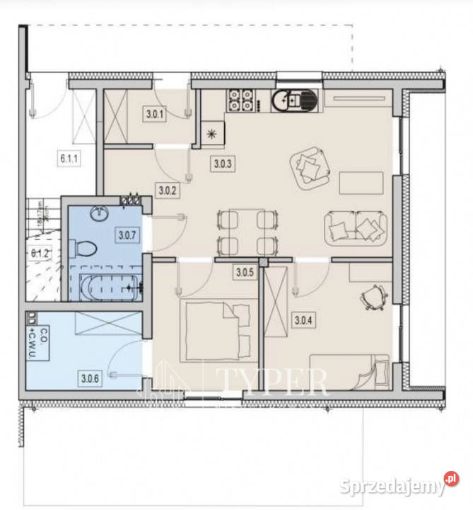 Apartament B4 z balkonem Osiedle Alejach Tarnów